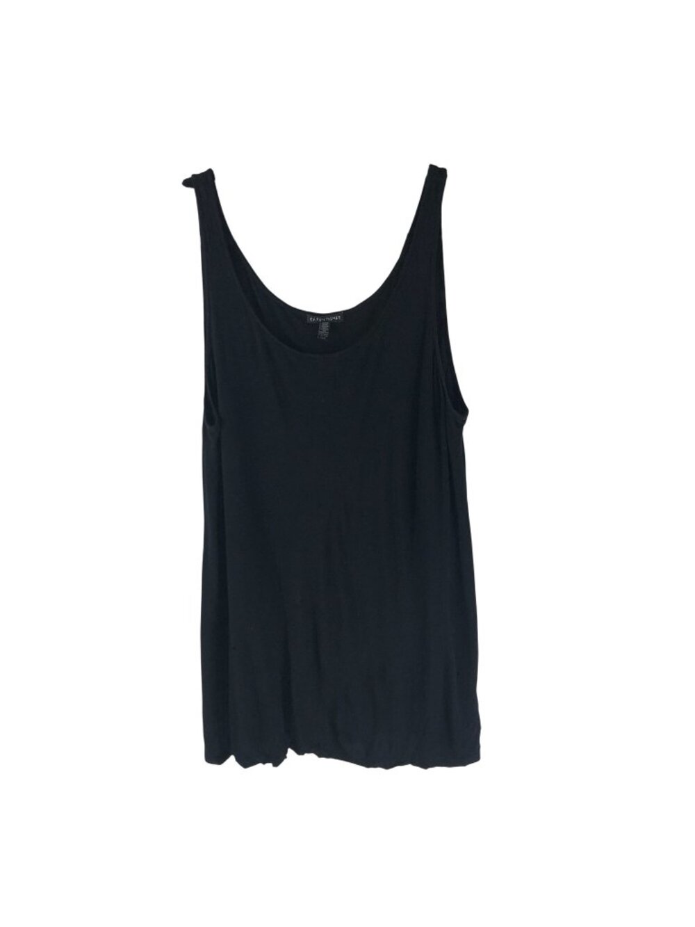 Eileen Fisher Womens Black Tank Top Tunic M Viscose Blend Relaxed Fit Scoop Neck